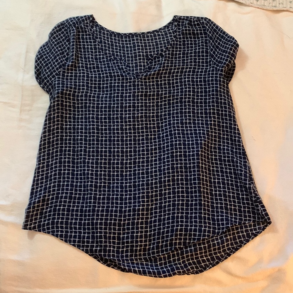Navy and white blouse